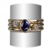 18ct yellow gold, oval purple sapphire and diamond ring set.jpg